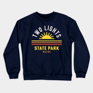 Two Lights State Park Maine Souvenir Lighthouse Crewneck Sweatshirt